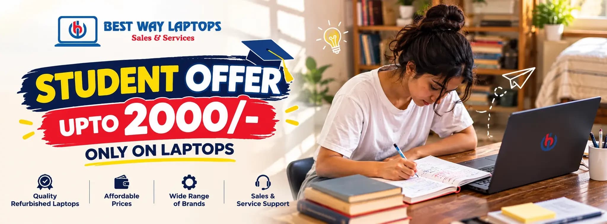 Student offer up to ₹2,000 on refurbished laptops - Bestway Laptops