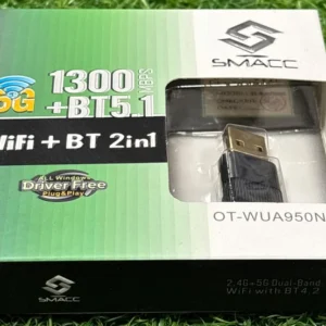 SMACC 1300Mbps Dual Band USB WiFi Adapter with Bluetooth 5.0 | 2.4GHz & 5GHz Wireless Receiver