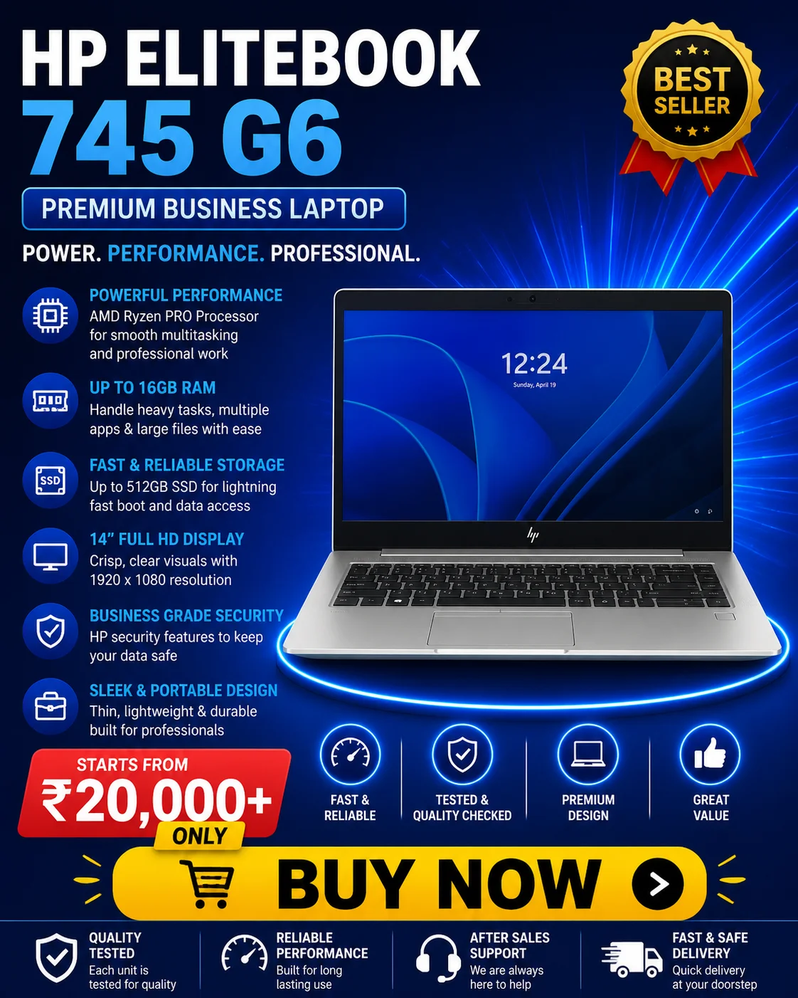 HP EliteBook 745 G6 Premium Business Laptop AMD Ryzen in Hyderabad