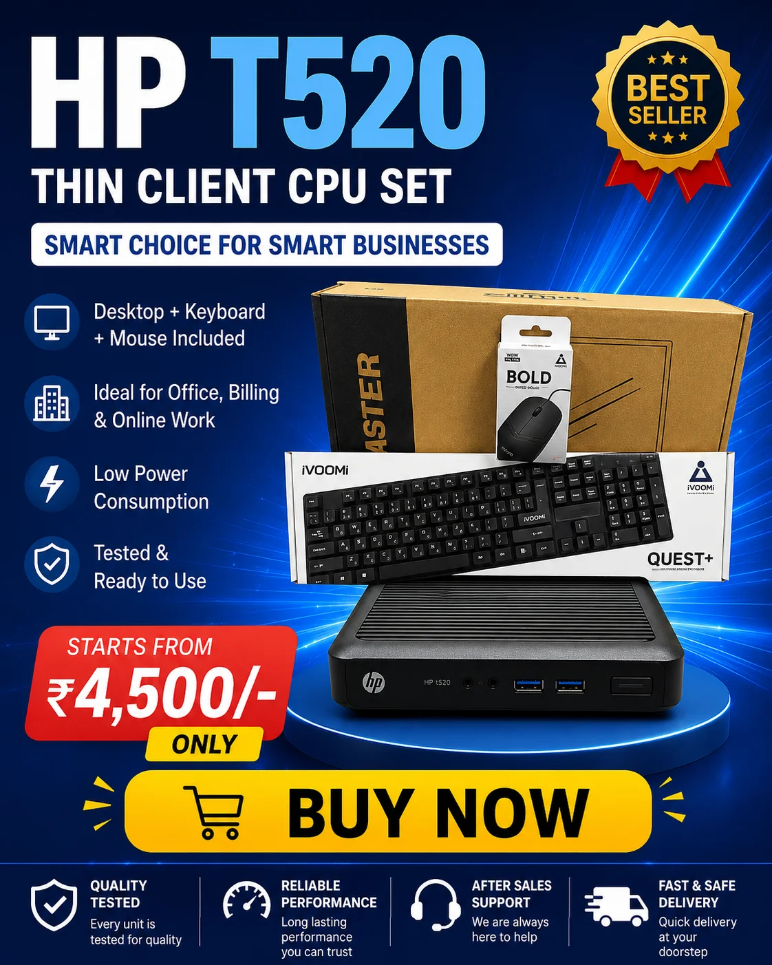 HP T520 Thin Client CPU Set with 19 inch Monitor Keyboard Mouse in Hyderabad