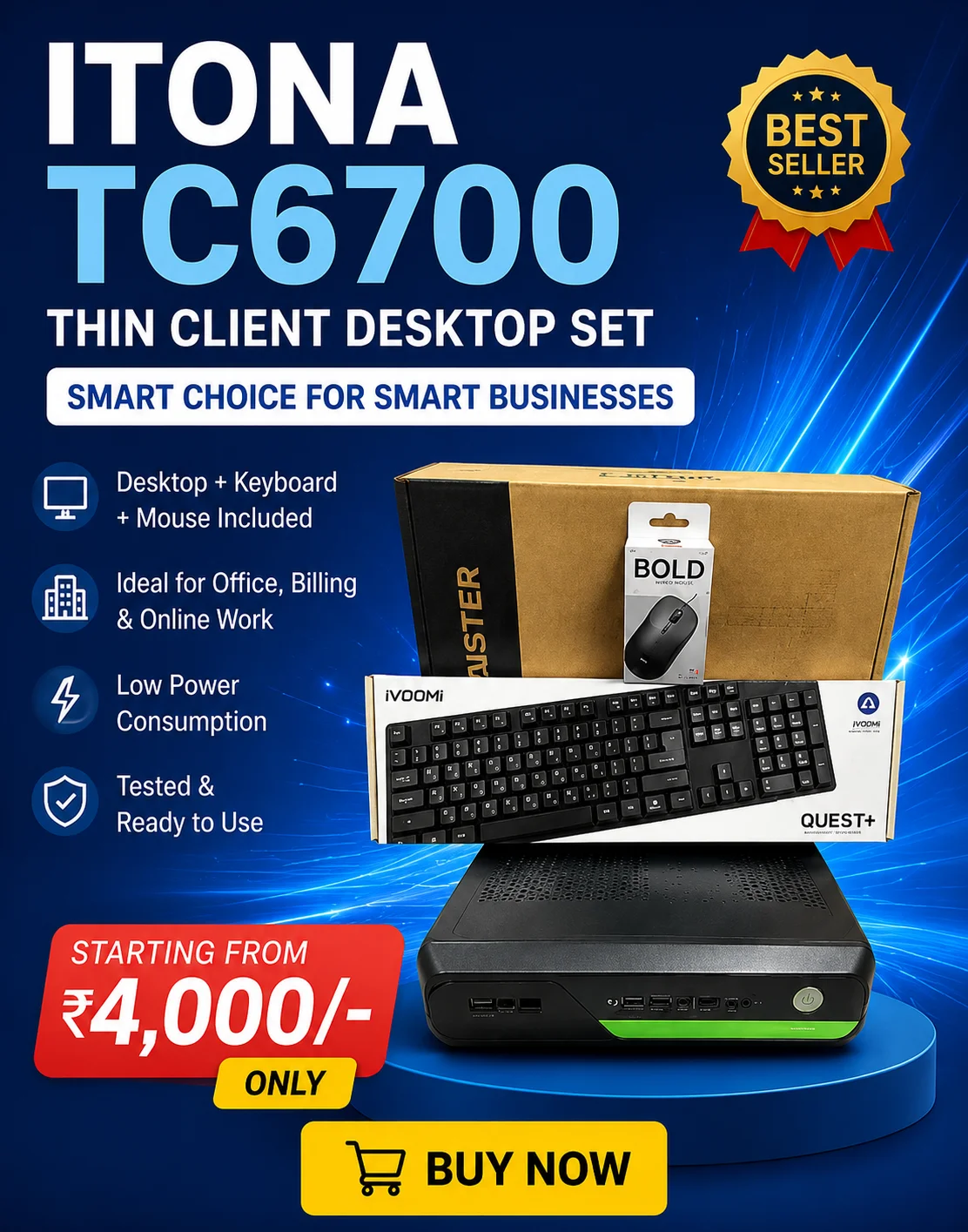 ITONA TC6700 Thin Client Desktop Set with Monitor in Hyderabad - Compact Office PC