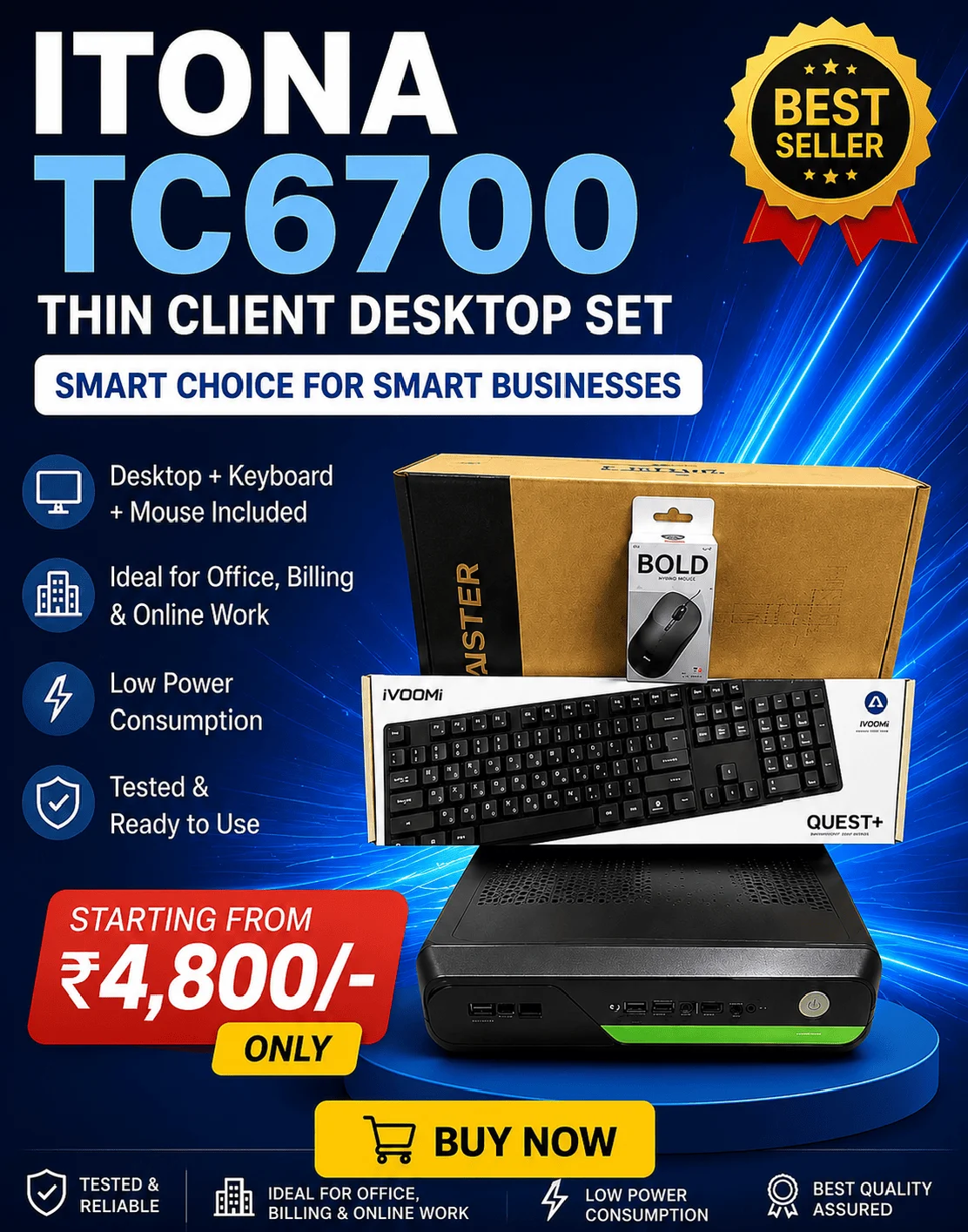 ITONA TC6700 Thin Client Desktop Set with Monitor in Hyderabad - Compact Office PC